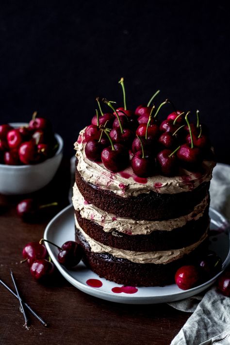 Double Chocolate Black Forest Gateau - Baran Bakery Black Forest Cake Aesthetic, Chocolate Black Forest Cake, Buttermilk Chocolate Cake, Black Forest Cake Recipe, Chocolate Cake Frosting, Black Forest Gateau, Swiss Rolls, Cherry Sauce, Black Forest Cake