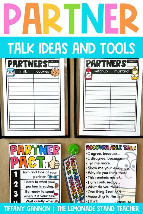 Looking for ways to help assign partners in the classroom? Make partner talk engaging and fun with these must-have partner pairing resources and tools. Read more about these fun partner cards, partner posters, partner sentence starters, and more from Tiffany Gannon by clicking the pin! Partner Talk, Partner Cards, Spring Classroom, Sentence Starters, Classroom Decor Themes, 3rd Grade Classroom, Reading Classroom, Primary Classroom, Teaching Elementary