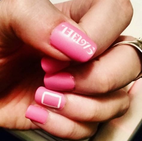 The 1975 nail art by Bizarre Obsessions The 1975 Inspired Nails, The 1975 Nails Design, 1975 Nails, The 1975 Nails, Permanent Nail Polish, 1975 Concert, Remove Sticky Residue, Music Nails, Nail Serum