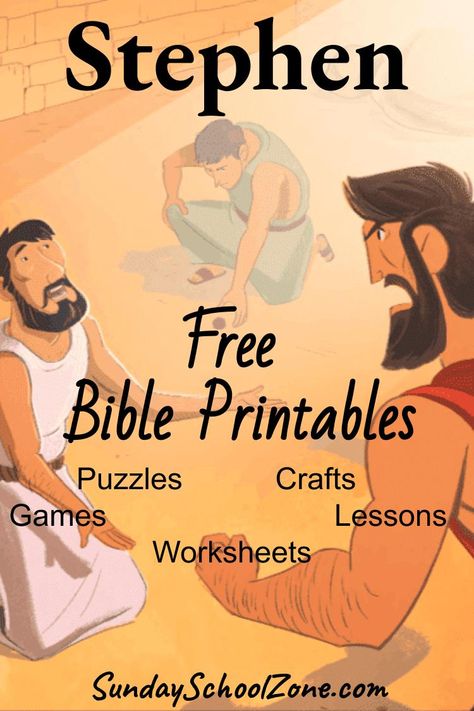 Stephen Archives - Children's Bible Activities | Sunday School Activities for Kids Sunday School Activities For Kids, School Activities For Kids, Childrens Bible Activities, Bible Heroes, Bible Activities For Kids, Bible Story Crafts, Sunday School Crafts For Kids, Bible Printables, Bible Stories For Kids