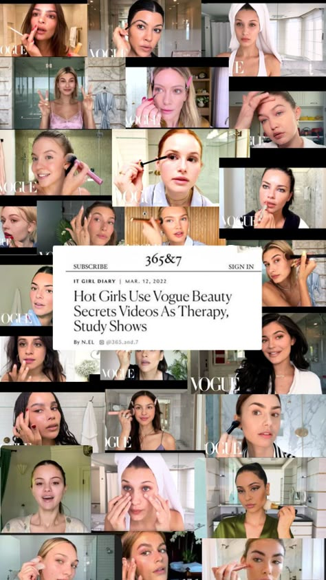 Vogue Model Diaries, Get Ready With Me Vogue, Vogue Skincare Aesthetic, Best Vogue Beauty Secrets, Vogue Beauty Secret, Watching Vogue Beauty Secrets Aesthetic, Vogue Beauty Secrets Tips, Pinterest Girlies Aesthetic, Vouge Secrets