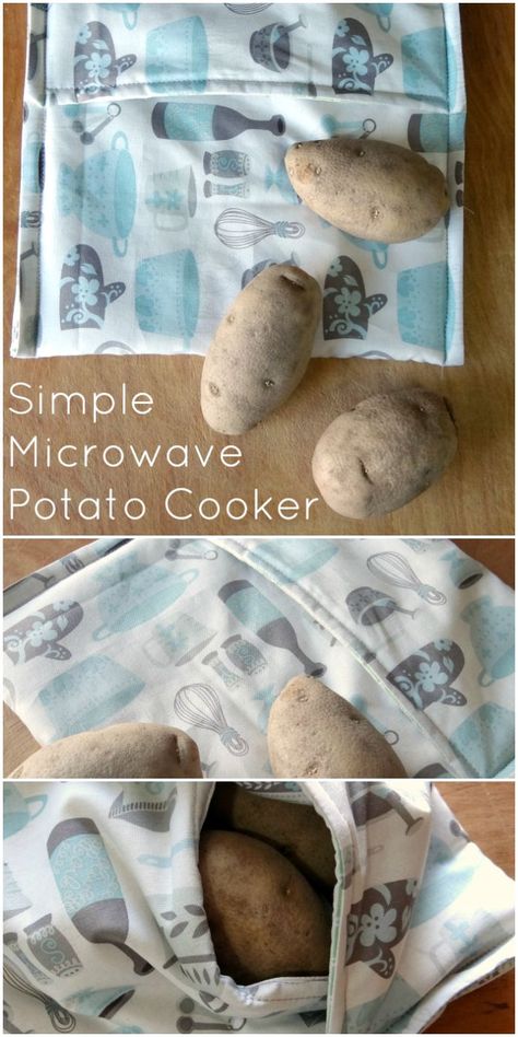 how to sew a microwave potato bag - Such a fun idea for giving out this year for house warming presents.  I love mine and use it all the time. Had to make a second one for myself- the college daughter snatched it from me. Microwave Potato Bag, Microwave Potato, Potatoes In Microwave, Holiday Hand Towels, Potato Bag, Sew Ins, Beginner Sewing Projects Easy, Lv Bags, Pouch Pattern