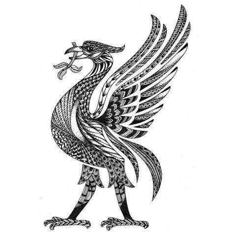 Liverpool Bird Tattoo, Liverpool Tattoo Ideas, Liverpool Tattoo Design, Liverbird Tattoo, Ynwa Tattoo, Liverpool Bird, Liverpool Fc Tattoo, Liverpool Fc Logo, Mac Miller Tattoos