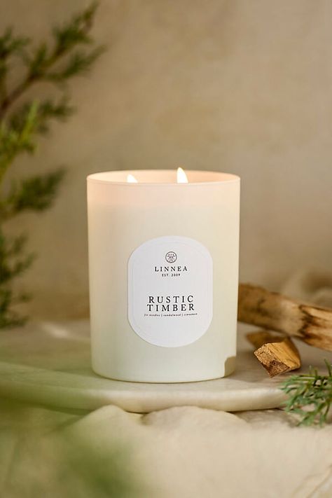 Linnea Candle Candle Styling Photography, Fir Needles, Cream Candles, Candles Photography, Frosted Windows, Burning Candles, Aromatic Candles, Winter Candle, Rustic Candles