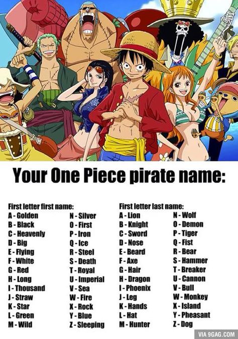 Your One Piece Pirate Name Name And Robin One Piece, One Piece Characters Names, One Piece Fan Letter, One Piece Name, Pirate Name, Echii Anime, One Piece Theme, Pirate Names, Female Character Names