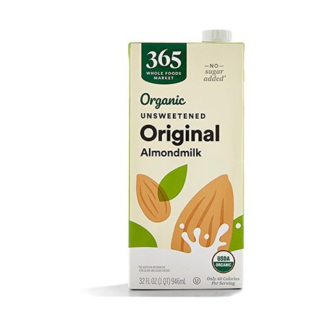 Organic Unsweetened Almond Milk, 32 fl oz at Whole Foods Market Whole Food Diet, Cauliflower Soup, Dried Beans, Unsweetened Almond Milk, Fresh Fruits And Vegetables, Whole Foods Market, Food Staples, Vegan Foods, Whole Foods