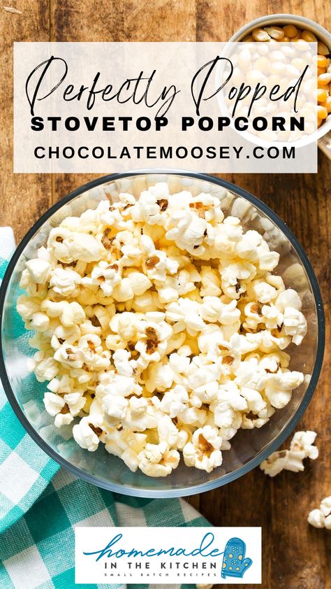 Experience the joy of Perfectly Popped Stovetop Popcorn. Just three ingredients transform into a fluffy, crunchy treat that's perfect for movie nights or snacking. The technique of shaking the pot ensures even popping, while your favorite seasonings let you customize each batch. Delight in perfectly popped popcorn that’s fresh, flavorful, and far better than store-bought! Making Popcorn On The Stove, Stove Top Popcorn Recipes, How To Pop Popcorn On The Stove, Air Popped Popcorn Recipe, Popcorn Stovetop, Pop Popcorn On Stove, Homemade Popcorn Seasoning Recipes, Homemade Popcorn Seasoning, Stovetop Popcorn Recipes