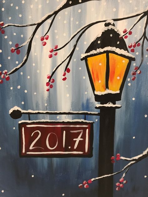 Winter Lantern Painting Ideas Winter Easy, January Painting Ideas Canvases, Christmas Drawing Ideas Easy Canvas Paintings, Winter Wonderland Painting Ideas, Lantern Painting Easy, Canvas Painting Ideas Winter, Small Winter Paintings, Winter Drawings Ideas, Canvas Painting Ideas Christmas Easy