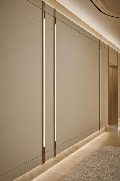 Avenuel black lounge Hotel Corridor Design, Hallway Panelling, Design Studio Space, Hotel Corridor, Feature Wall Design, Corridor Design, Architectural Lighting Design, Joinery Design, Strategy Design