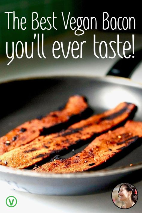 The best Vegan Bacon Recipe, Smokey maple marinades seitan strips are seared to perfection. Makes for the perfect Vegan BLT. #blt #veganbacon #veganprotein #plantprotein Seitan Bacon, Vegan Bacon Recipe, Vegan Blt, Tajin Recipes, Seitan Recipes, Bacon Recipe, Vegan Bacon, Meat Alternatives, Recipes Vegan