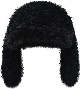 Y2K Fuzzy Bunny Hat for Women Cute Plush Beanie with Bunny Ears Long Rabbit Ears Winter Hat Bunny Beanie, Black Bunny, Big Bunny, Funky Hats, Bunny Hat, Rabbit Ears, Ear Hats, Bunny Ear, Cute Plush