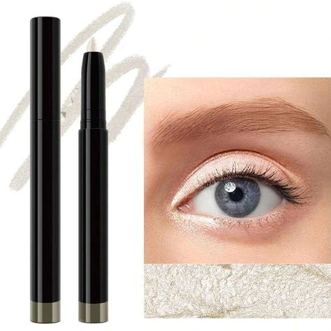 Under Eye Highlighter, Eyeliner And Eyeshadow, Brown Eyeliner Pencil, White Eyeliner Pencil, Pencil Eye, Waterproof Eyeliner Pencil, Cream Eyeliner, White Eyeshadow, Eyeshadow Pencil