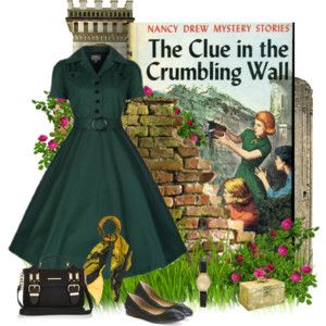 Nancy Drew Outfits Vintage, Nancy Drew Outfits, Lookbook Cover, Crumbling Wall, Drew Outfits, Nancy Drew Costume, Nancy Drew Party, Nancy Drew Style, Nancy Drew