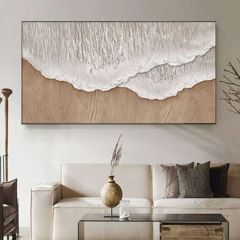 Ocean Paintings On Canvas, Islamic Art Canvas, Wall Texture Design, Hall Interior Design, Hall Interior, Ocean Painting, Diy Creative Crafts, Living Room Inspo, Textured Wall Art