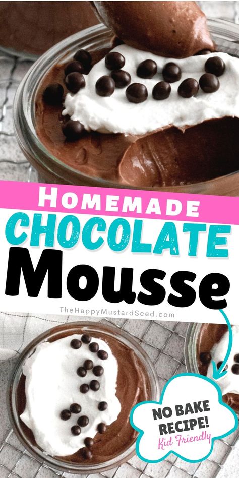 Kid Friendly cups of homemade chocolate mousse recipe with nutella No Bake Chocolate Mousse, Chocolate Cheesecake Mousse, Easy Chocolate Cheesecake, Cheesecake Mousse Recipe, Cocoa Powder Recipes, No Bake Chocolate Cheesecake, Cheesecake Mousse, Chocolate Mousse Recipe, Mousse Recipes