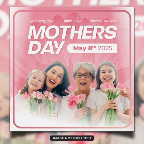 PSD mothers day celebration social media... | Premium Psd #Freepik #psd Mothers Day Social Media, Post Template Design, Media Poster, Social Media Post Template, Social Media Poster, Logo Psd, Event Banner, Technology Icon, Business Card Maker