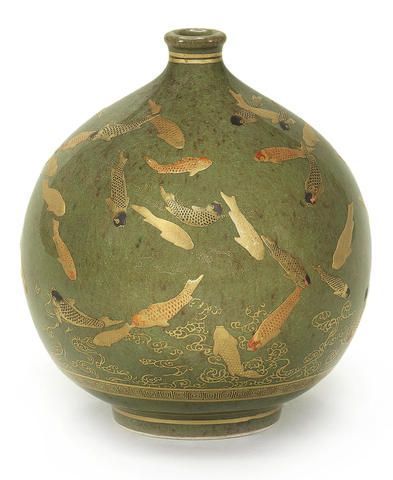 Satsuma Vase, Green Ground, Meiji Period, Green Vase, Art Japonais, Japanese Porcelain, Japanese Pottery, Japanese Ceramics, Japanese Antiques