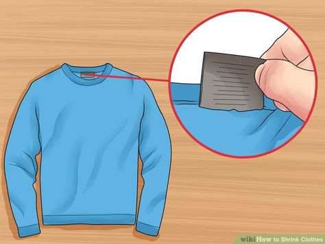 3 Ways to Shrink Clothes - wikiHow How To Shrink Polyester, Shrink Clothes, Shrink Jeans, How To Shrink Clothes, Shrunken Sweater, Strapless Prom Dress, Polyester Jacket, Dress Shirt Sleeves, Oversized Jacket