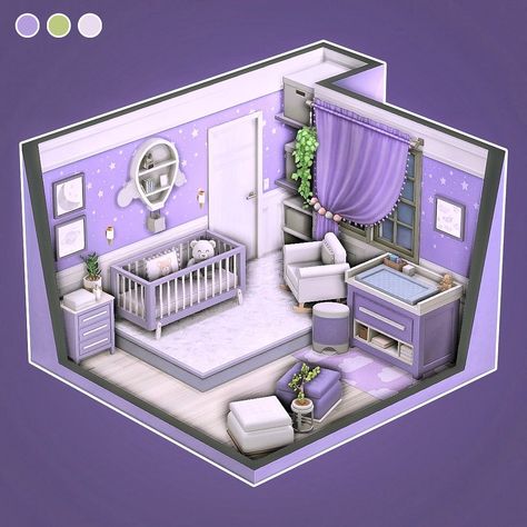 Sims 4 Room Cc Sets, Sims 4 Two Bedroom House, Sims 4 Infant Room Ideas, Sims 4 Infant Bedroom, Sims 4 Toddler Room No Cc, Sims 4 Kids Room Ideas, Sims Teen Room, Baby Room Sims 4, Sims 4bedroom