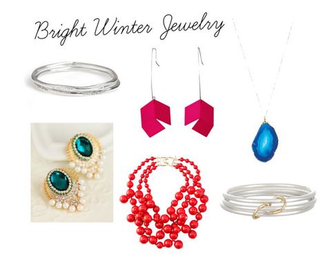 "Bright Winter Jewelry" by catelinden ❤ liked on Polyvore featuring SPINELLI KILCOLLIN, Henri Lou, Design + Conquer and Kenneth Jay Lane Clear Winter, Winter Color Palette, Dramatic Classic, True Winter, Beauty Magic, Seasonal Color Analysis, Winter Jewelry, Bright Winter, Winter Makeup