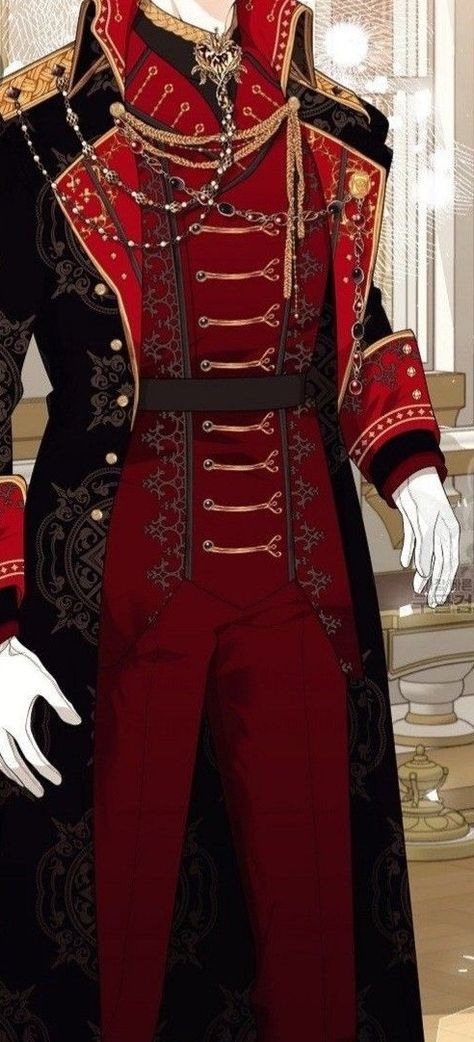 King Outfit Medieval, Red Royal Outfit Male, Evil King Outfit, Royal Gaurd Outfits, Royal Suits For Men Aesthetic, Royal Clothes Drawing Male, Royalty Fashion Men, Prince Clothing Aesthetic, Ring Leader Outfit Male