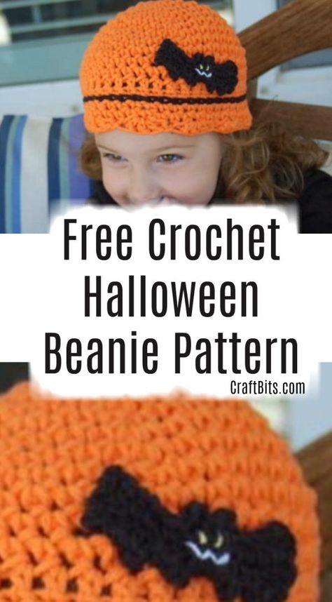 Crocheted Bat — CraftBits.com Halloween Beanies Crochet, Crochet Bat Hat Pattern Free, Easy Crochet Bat Free Pattern, Halloween Crochet Beanie, Crochet Halloween Hats Free Pattern, Crochet Halloween Hats, Crocheted Bat, Crochet Troll Hat, Bat Beanie