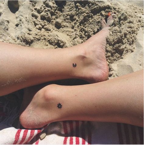 Warning: These beautifully subtle designs will leave you craving your own. Anklet Tattoos, Small Tattoos Simple, Bff Tattoos, Best Friend Tattoos, Small Tattoo Designs, Best Tattoo Designs, Sister Tattoos, Friend Tattoos, Ankle Tattoo