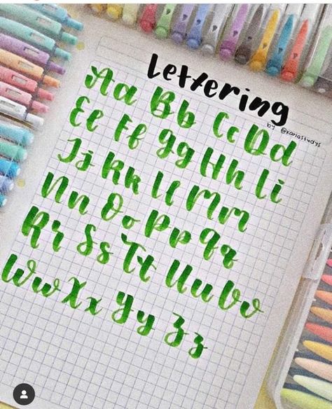 Hand Lettering Alphabet Fonts, Alfabet Font, Lettering Styles Alphabet, Hand Lettering Worksheet, Bullet Journal Font, Lettering Guide, Bullet Journal Notes, Bullet Journal Paper, Alfabet Letters