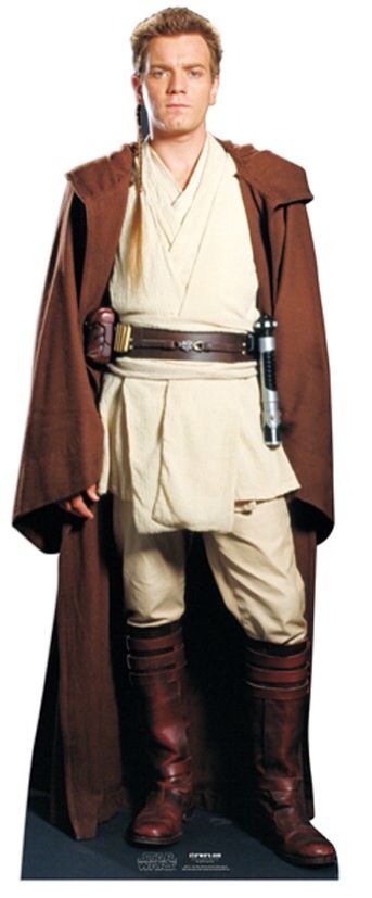 Obi-Wan Kenobi Young Star Wars Obi Wan Kenobi, Obi One, Star Wars Halloween Costumes, Ben Kenobi, Star Wars Obi Wan, Star Wars Halloween, Cardboard Cutout, Ewan Mcgregor, Star Wars Jedi