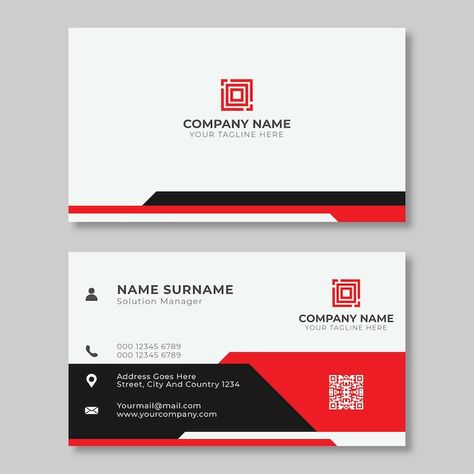 Red and black professional business card... | Premium Vector #Freepik #vector #graphic-card #red-card #presentation-card #card-template Business Card Red, Card Design Template, Professional Business Card Design, Professional Business Card, Red Card, Business Card Template Design, Visiting Cards, Professional Business Cards, Card Card