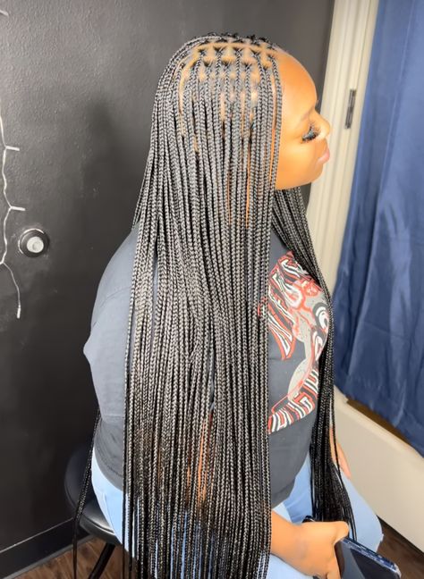 Extra Small Knotless Box Braids Long, Extra Small Knotless Braids, Small Knotless Box Braids Long, Fresh Braids, Small Knotless Box Braids, Small Knotless Braids, Small Knotless, Knotless Box Braids, Short Box Braids Hairstyles