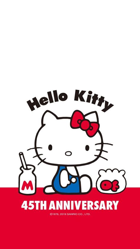 Hello Kitty 45th, Anniversary Wallpaper, Hello Kitty Vans, Hello Kitty Images, 45th Anniversary, Hello Kitty Backgrounds, Kitty Images, Hello Kitty Accessories, Wave Goodbye