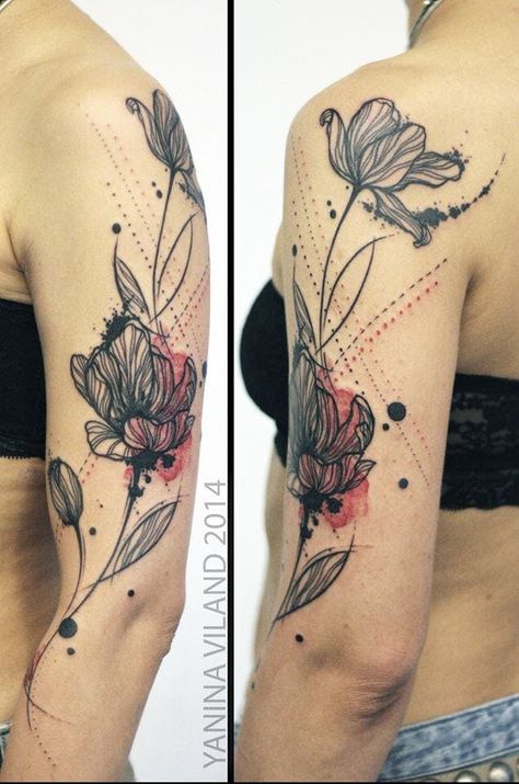 Poppy Flower Tattoo, Poppies Tattoo, Beautiful Flower Tattoos, Tattoos For Women Half Sleeve, Gif Disney, Inspiration Tattoo, Tattoos Geometric, Spooky Tattoos, Flower Tattoo Designs