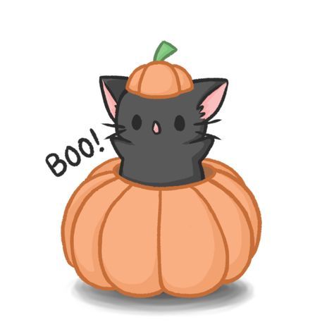 October Cute Drawings, Sticker Ideas Halloween, Cute Autumn Drawings, October Drawings, Anime Autumn, Chibi Halloween, Happy October 1st, Cute Halloween Drawings, Katt Grejer