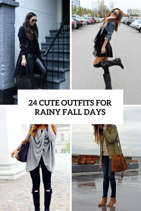 24 Cute Outfits For Fall Rainy Days - Styleoholic Rainy Day Outfit For Work Winter, Rainy Day Outfit Fall, Cute Outfits For Rainy Days, Rainy Day Outfit For Fall, Cute Outfits For Fall, Rainy Day Outfit Casual, Rainy Day Outfit For Spring, Rainy Day Outfit For School, School Leggings