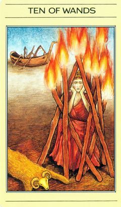 Mythology Tarot: Dez de Paus 10 Of Wands, Ten Of Wands, Wands Tarot, Tarot Significado, Witch Tarot, Free Tarot Reading, Tarot Card Meanings, Minor Arcana, Tarot Art