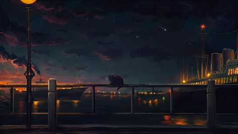 Studio Ghibli - Album on Imgur Dark Vintage Aesthetic, Anime Landscape, Salford City, The Garden Of Words, 2560x1440 Wallpaper, Wallpapers Ipad, Anime City, Desktop Wallpaper Art, Dark City