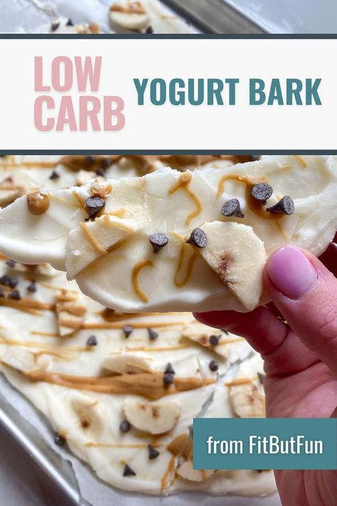 Peanut Butter Banana Frozen Yogurt Bark Frozen Yogurt Chips, Greek Yogurt Peppermint Bark, Low Carb Yogurt Bark, High Protein Yogurt Bark, Low Carb Frozen Yogurt, Greek Yogurt Protein Snack, Sugar Free Frozen Yogurt Chips, Keto Frozen Yogurt Bark, Frozen Protein Yogurt Bark