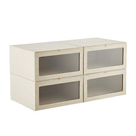 Linen Cambridge Drop-Front Sweater Box | The Container Store Closet Boxes, Sweater Box, Closet Storage Bins, Storage Organizers, Handbag Storage, The Container Store, Front Sweater, Custom Closets, Well Lights