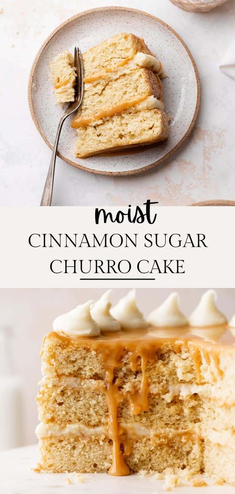 Churro Cake Recipe Easy, Moist Cinnamon Cake, Cambrea Bakes, Churro Cake, Golden Cake, Homemade Birthday Cakes, Cinnamon Cake, Charcuterie Recipes, Birthday Cake Recipe