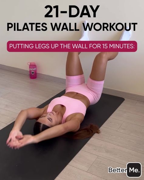 Betterme Pilates, Betterme Workout, Pilates Wall Workout, Wall Exercises, Pilates Wall, Legs Up The Wall, Wall Workout, Never Let Go, Different Exercises