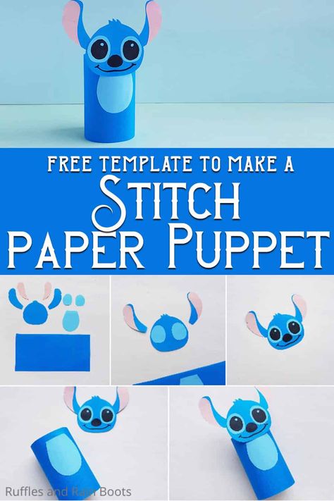 HOW CUTE! This is the most adorable little Stitch puppet and the free template makes it so easy! It's such a simple and fun paper craft for kids, they'll love it. Grab the fun tutorial to make this easy Stitch paper roll craft here! Disney Crafts For Kids, Lilo En Stitch, ليلو وستيتش, Lilo Und Stitch, Disney Diy Crafts, Lilo And Stitch Drawings, Paper Puppets, Lilo Y Stitch, Stitch Drawing