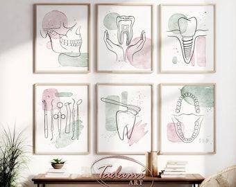 Dentistry Poster, Dental Wall Art, Dentist Art, Makeup Decor, Clinic Decor, Beauty Salon Posters, Art Anatomy, Dental Gifts, Dental Art