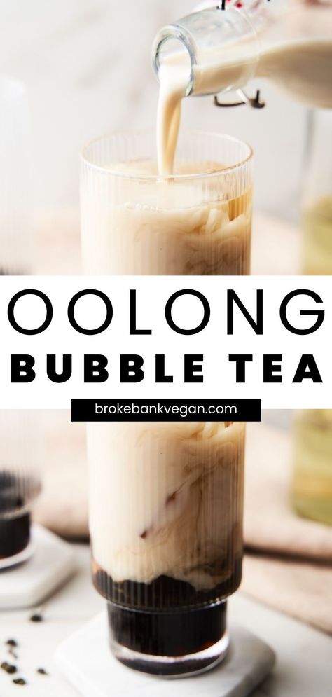 Oolong milk tea is a rich, toasty, and flavorful drink that's incredibly simple to make at home. With a base of oolong tea, milk, brown sugar, and tapioca pearls, you'll be enjoying a delicious boba in no time at all! #oolongmilktea #oolongtea #bubbletea #boba Oolong Tea Recipe, Oolong Milk Tea, Green Tea With Milk, Gluten Free Mug Cake, Hot Tea Recipes, Vegan Breakfast Casserole, Bubble Tea Straws, Plant Based Recipes Dinner, Plant Based Lunch