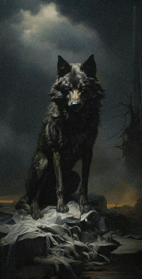 Dark Animals Aesthetic, Wolf Wallpaper Dark, Dark Wolf Art, Side View Painting, Wolf Wallpaper Aesthetic, Direwolf Art, Wolf Aesthetic Wallpaper, Wallpaper Wolf, Tundra Wolf