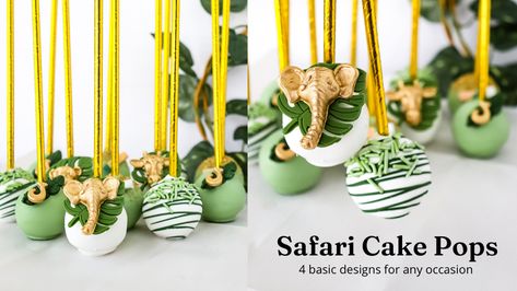 Safari Cakepops, Safari Cake Pops, Jungle Cake Pops, Jungle Birthday Cakes, Safari Baby Shower Cake, Themed Cake Pops, Wild Baby Shower, Jungle Theme Cakes, Safari Baby Shower Boy