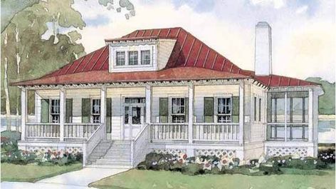 Our Best Beach House Plans for Cottage Lovers: Bermuda Bluff Cottage, Plan #254 Beach Cottage House Plans, Southern Living House Plans, Beach House Plans, Cottage Plan, Farmhouse House, House Plans Farmhouse, Cottage House Plans, Bedroom House Plans, Best House Plans