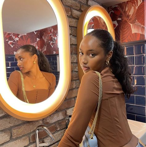 Outfit Ideas October, Human Hair Ponytail Extensions, Human Hair Ponytail, Shotting Photo, Clothing Outfit Ideas, Black Femininity, Hair Ponytail, Instagram Pose, Instagram Photo Inspiration