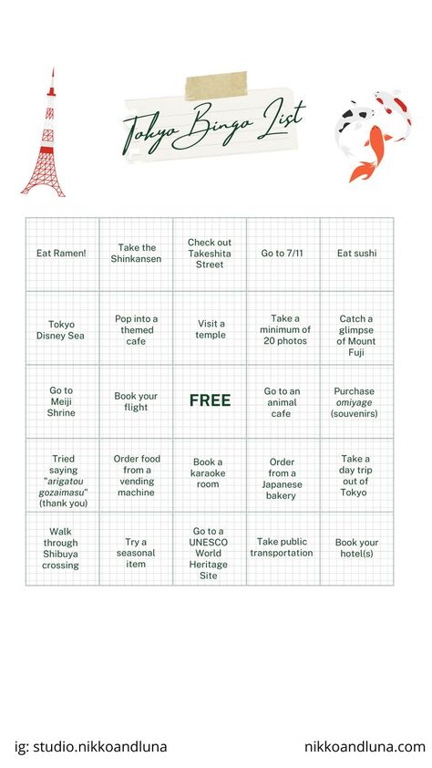 Feel free to download the Travel Bingo Sheets :o) *More will be added in the future Instagram Activities, Travel Bingo, Japan November, Bingo Sheets, Disney Sea, Fun Travel, Nikko, Travel Instagram, Heritage Site