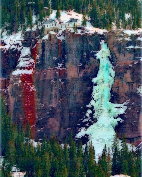 Bridal Vail Falls, Telluride, Colorado frozen waterfall Telluride Colorado Winter, Bridal Vail, Frozen Waterfall, Classic Prints, Bridal Veil Falls, Colorado Winter, Telluride Colorado, Digital Signature, Bright Background